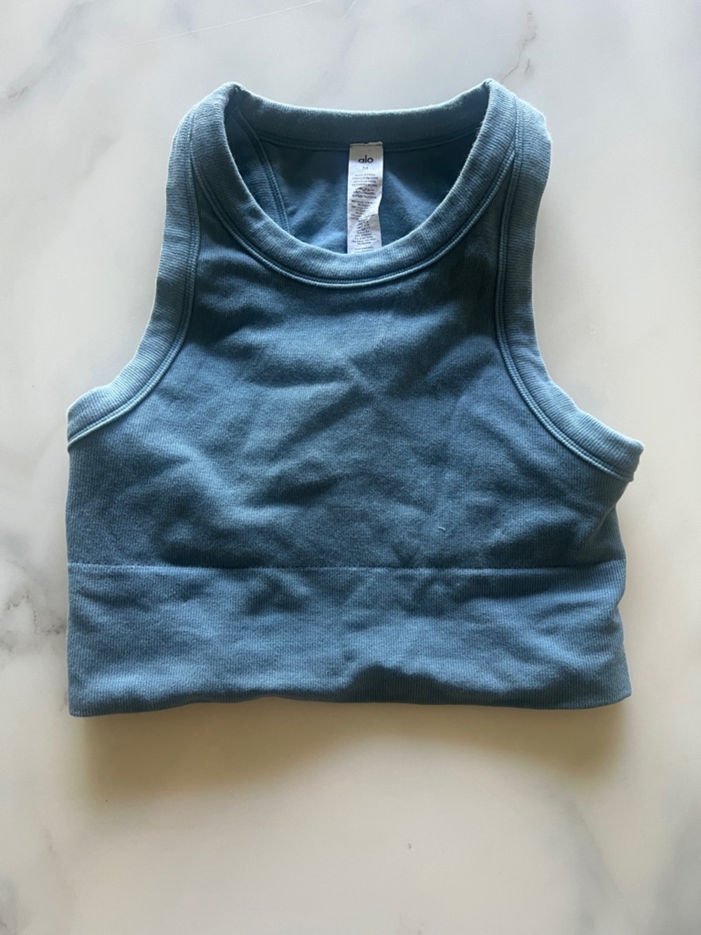 ALO Yoga  Teal Blue Cropped Tank Top